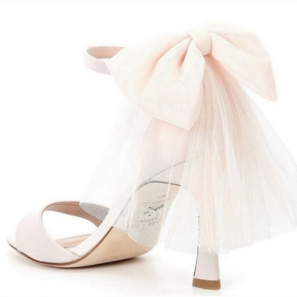 Elegant Cream Bow Heels bridal unique sandals - Picture 5 of 13